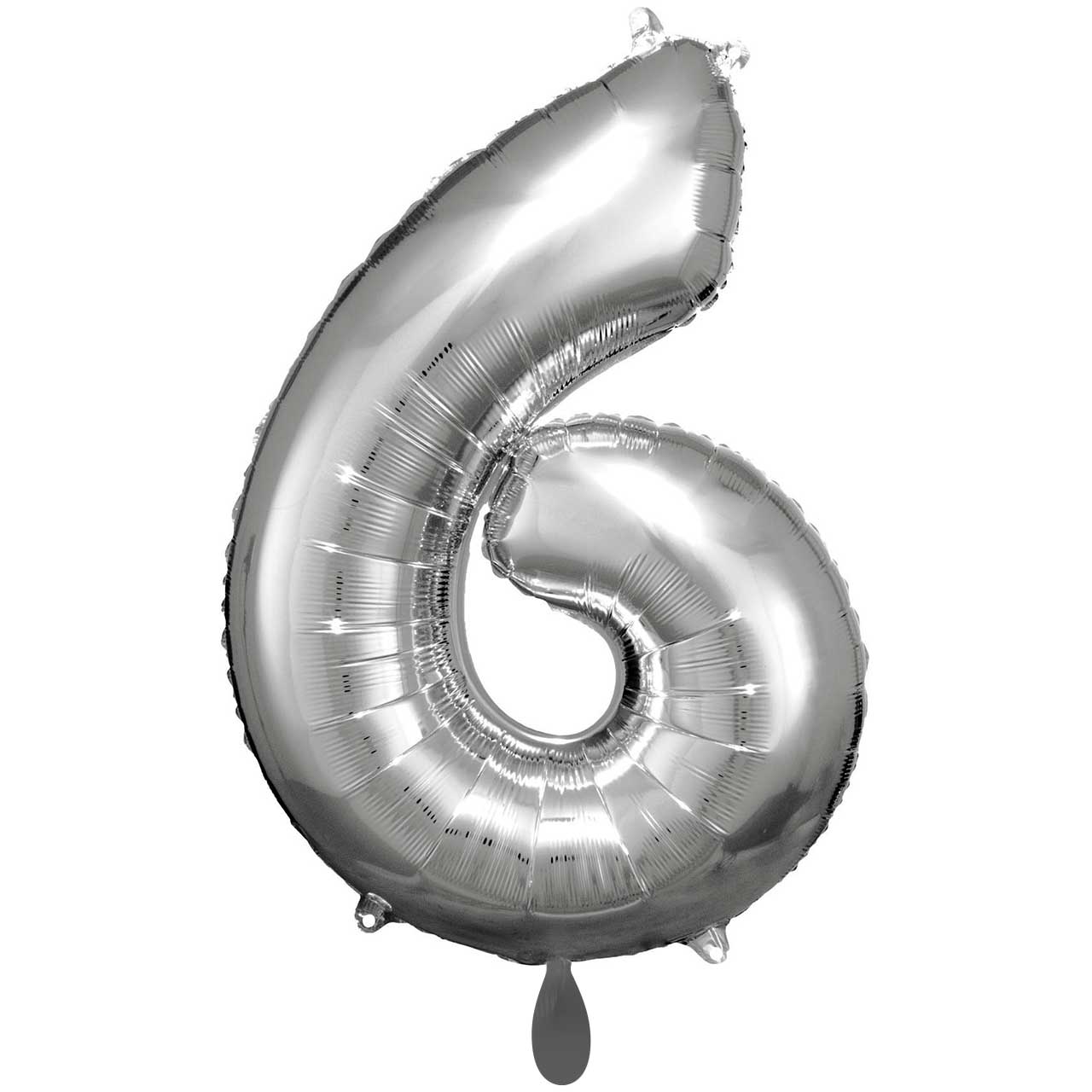 1 Balloon XXL - Number 6 - Silver 