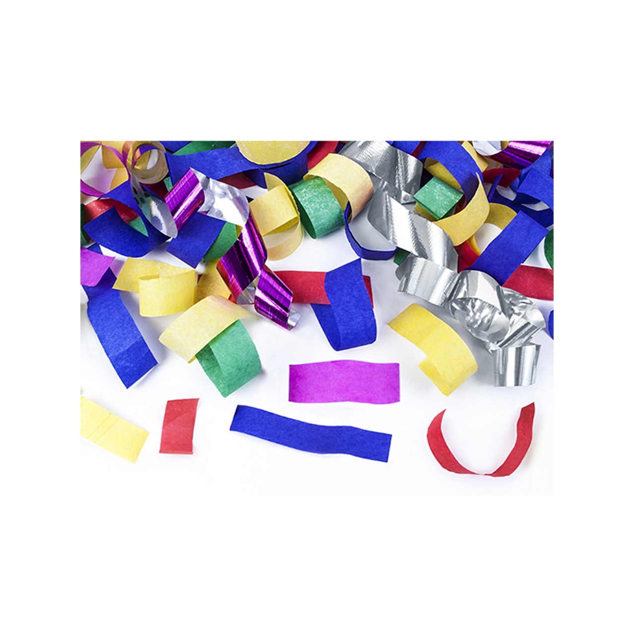 1 confetti cannon - 40cm - MIX - paper &amp; metallic stripes - colorful 