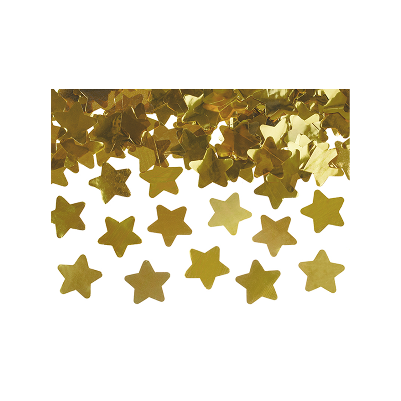 1 Konfettikanone - 40cm - Metallic - Stars - Gold