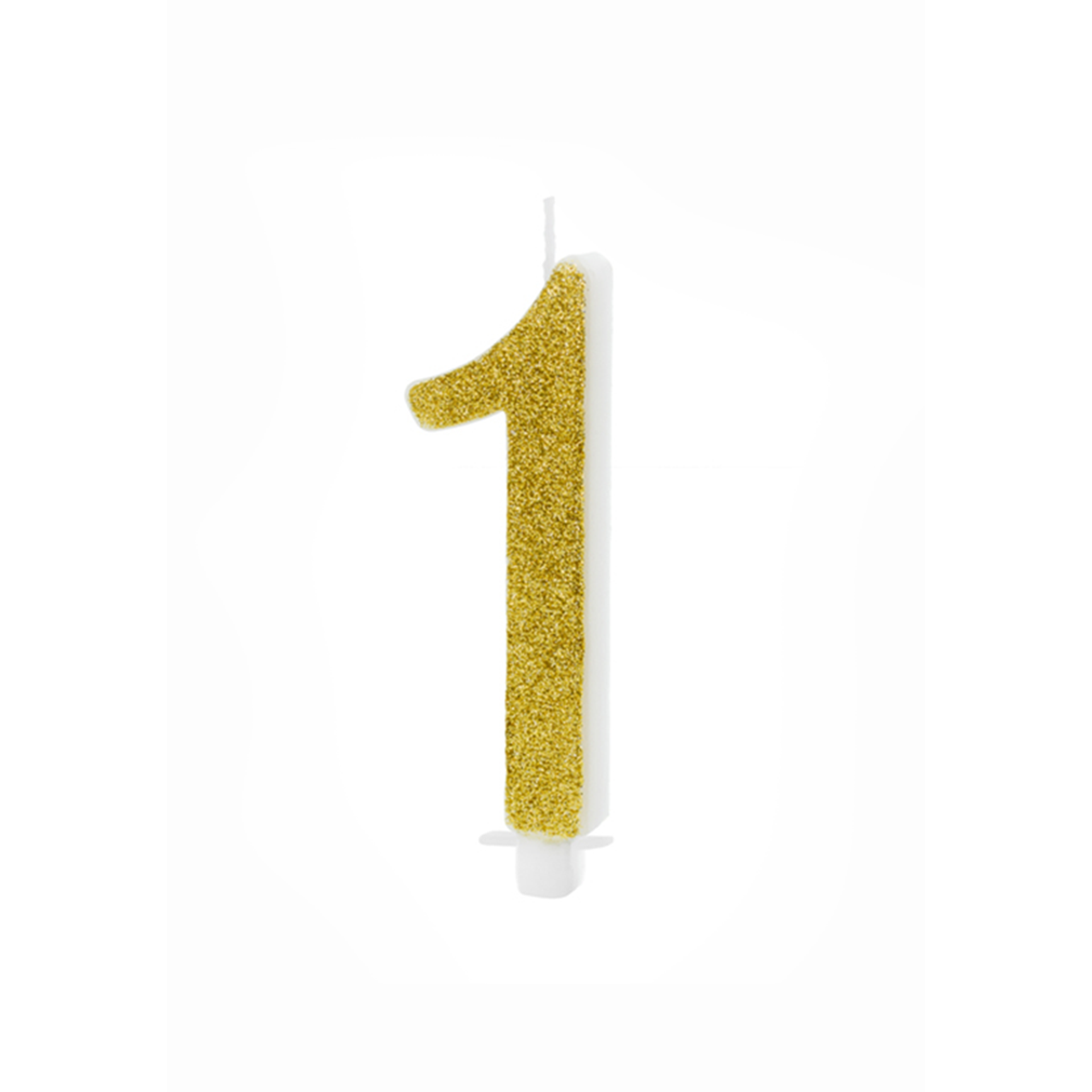 1 cake candle XL - number 1 - gold glittery