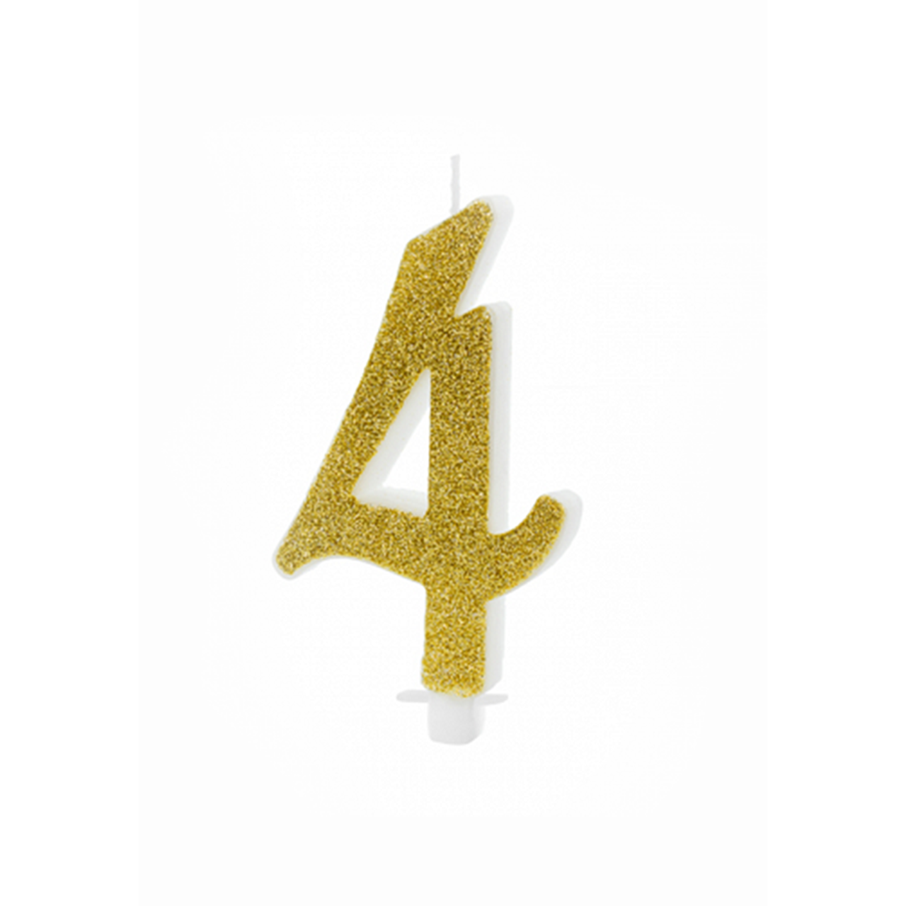 1 cake candle XL - number 4 - gold glittery 