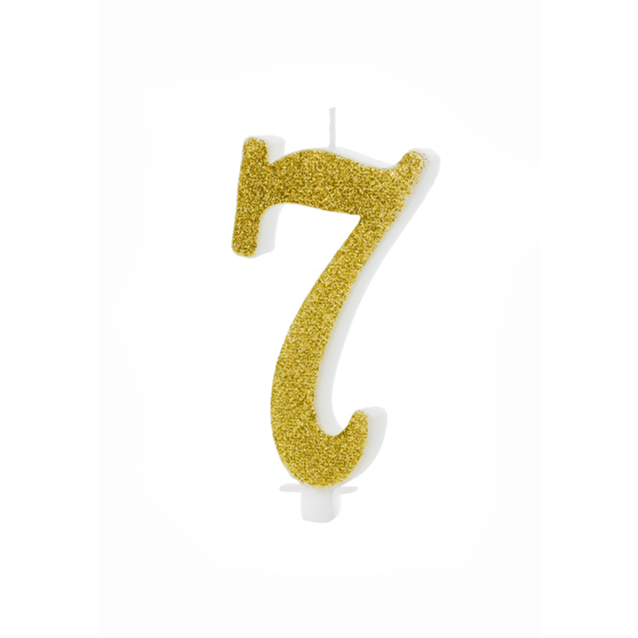 1 cake candle XL - number 7 - gold glittery 