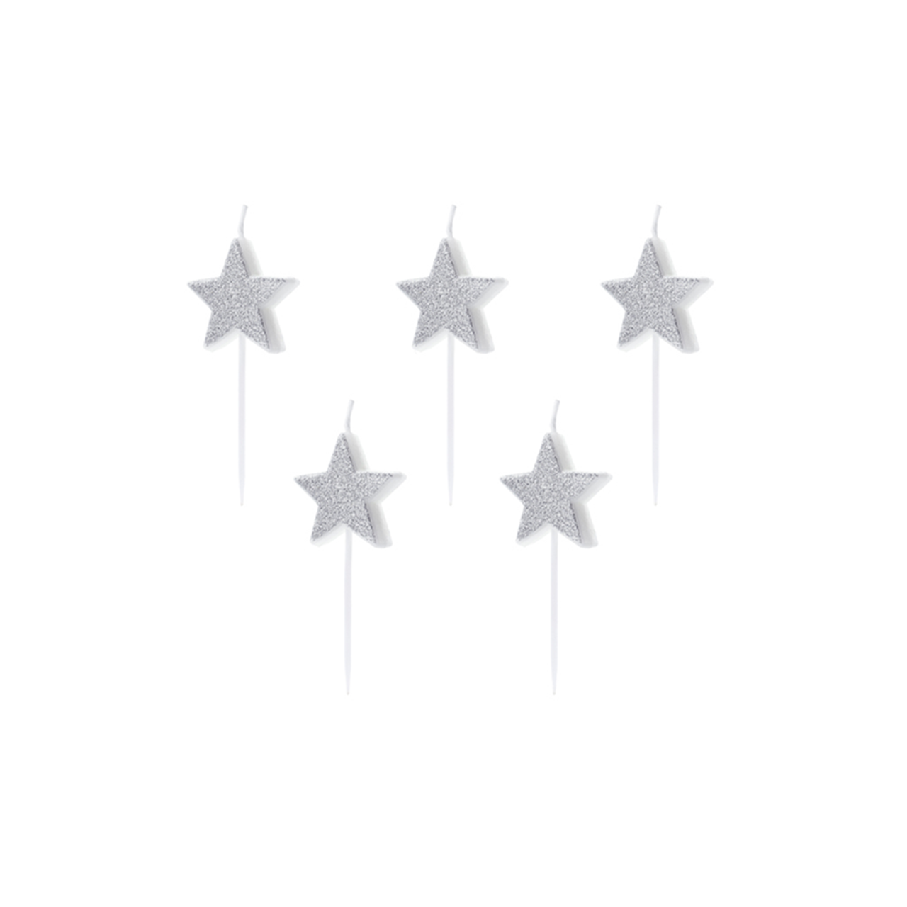 5 cake candles - Stars