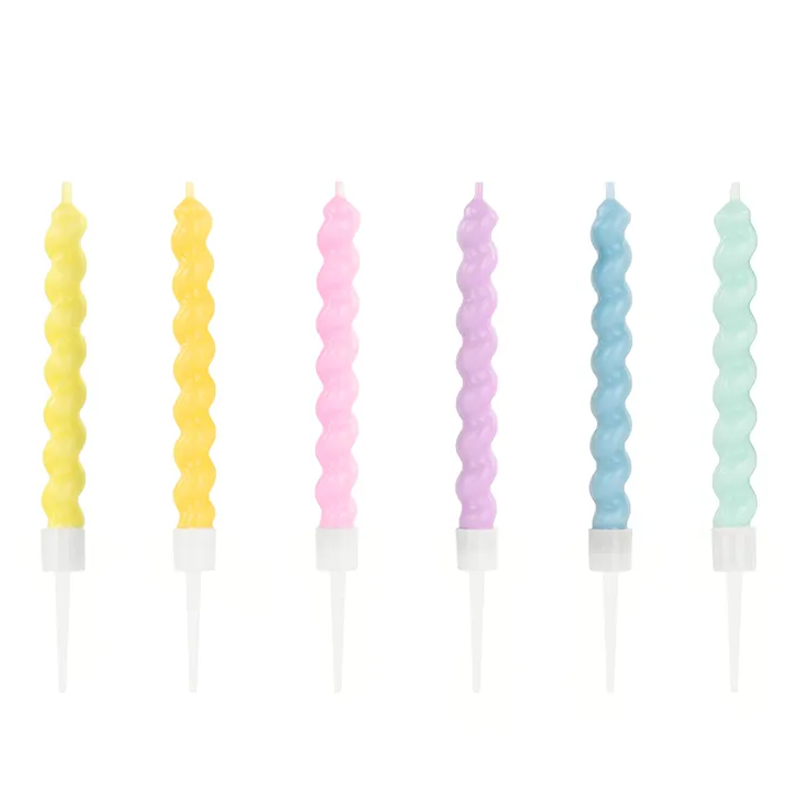 6 cake candles - Pastel Birthday Curls