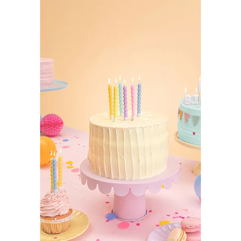 6 cake candles - Pastel Birthday Curls