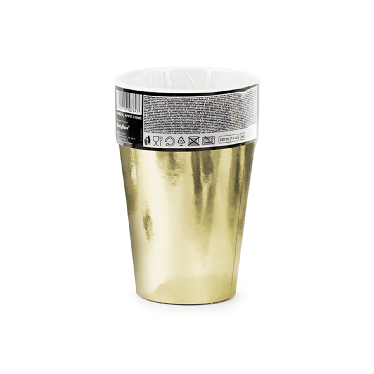 6 Pappbecher Trend - 220ml - Gold