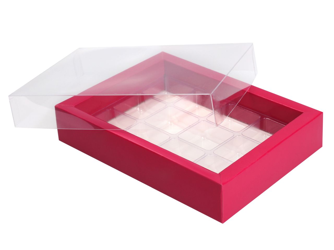 Truffle packaging for 12 truffles, ruby