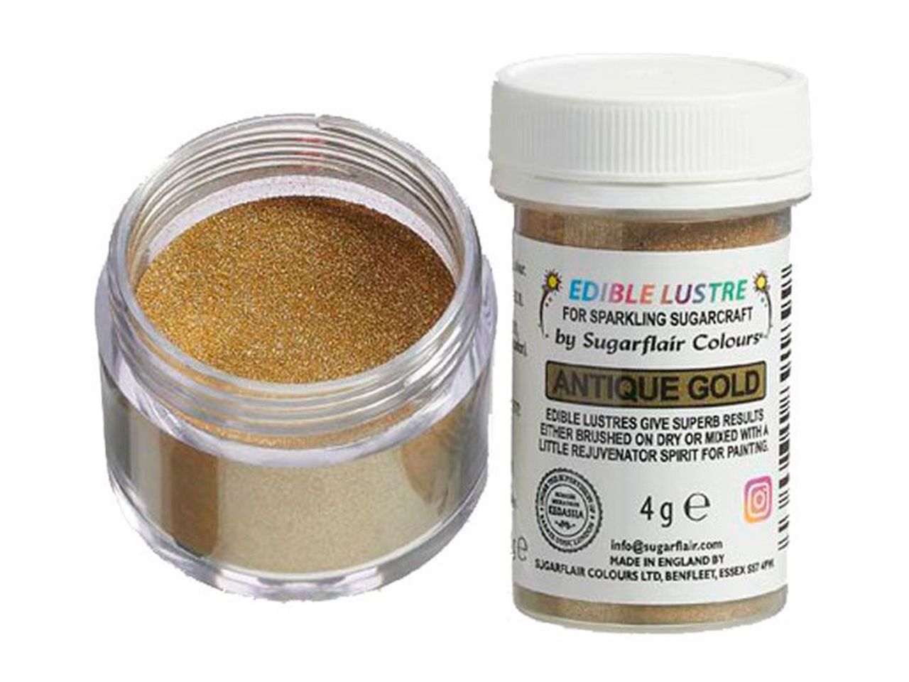 Sugarflair Puderfarbe Glanz Antique Gold 4g