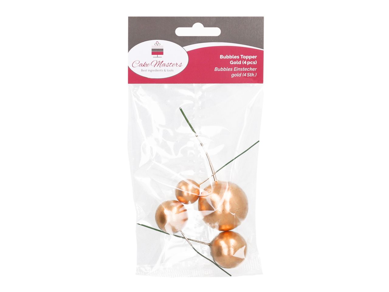 Cake-Masters Bubbles altın tapa 4 adet