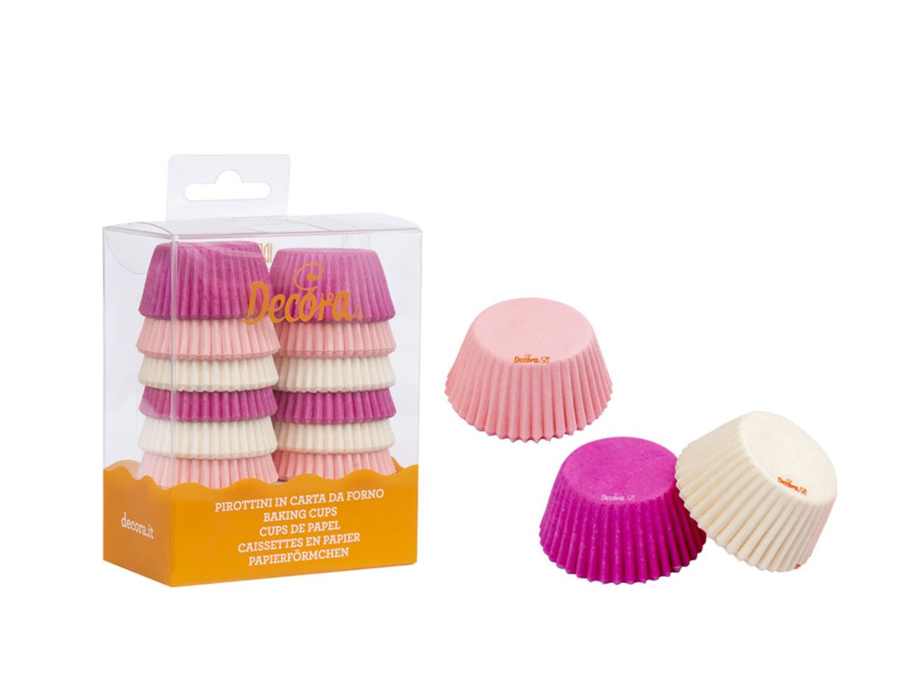 Decora Mini Muffin Cups, Pink, 200 Pieces