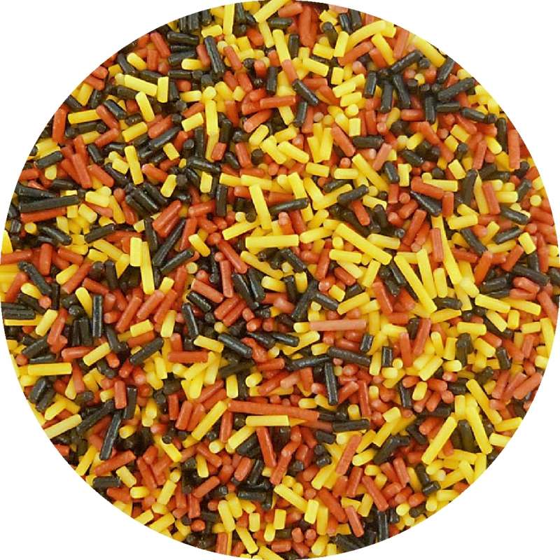 Sugar sprinkles black-red-gold