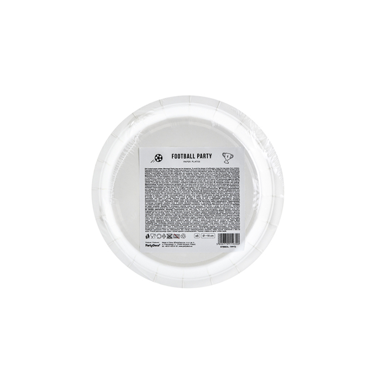 6 Pappteller Trend - Ø 18cm - Football