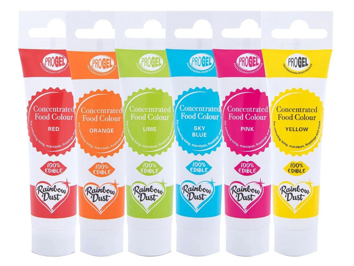 Rainbow Dust Lebensmittelfarbe ProGel Multipack Rainbow 6x25g