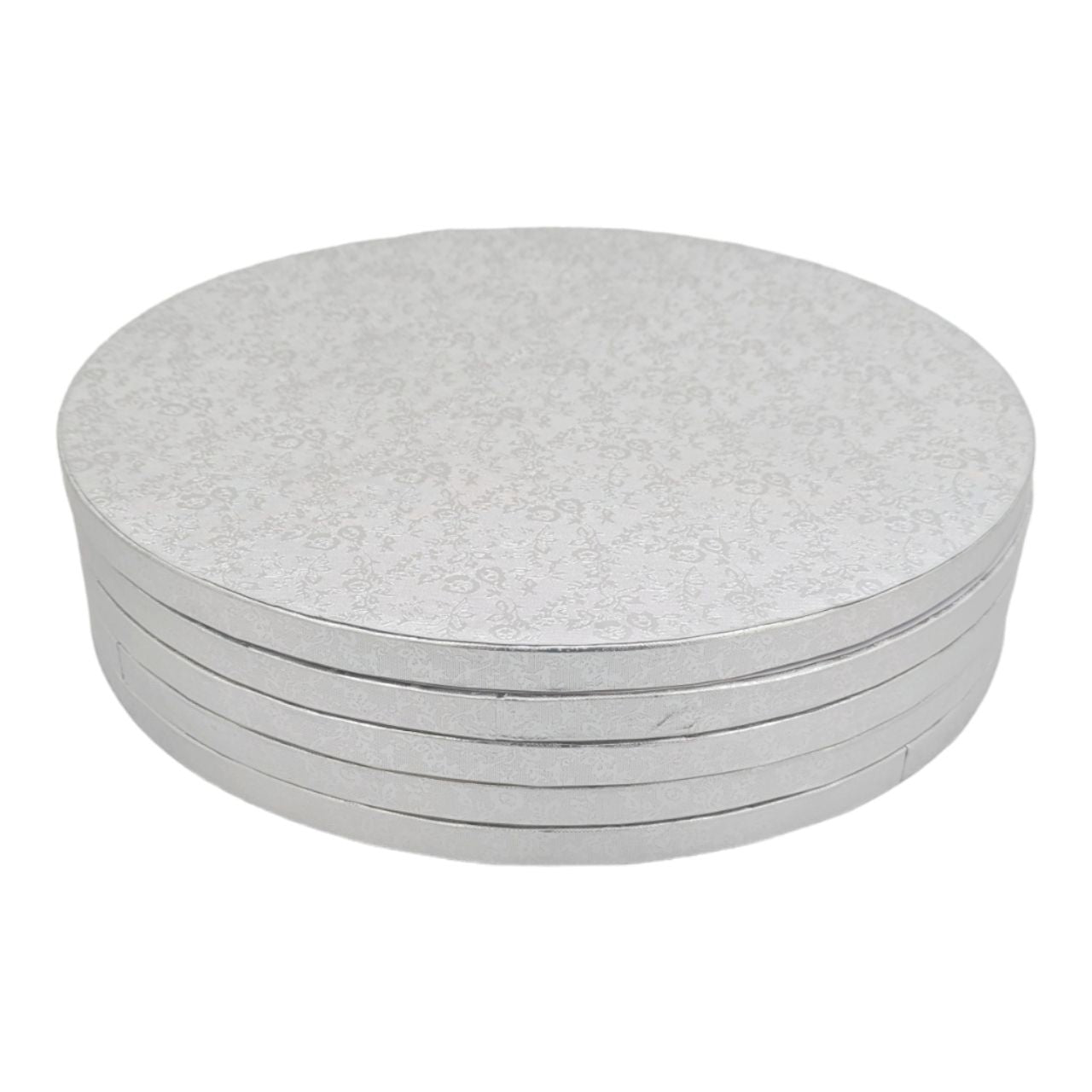 5x Cakeboard Rund ⌀20cm Silber