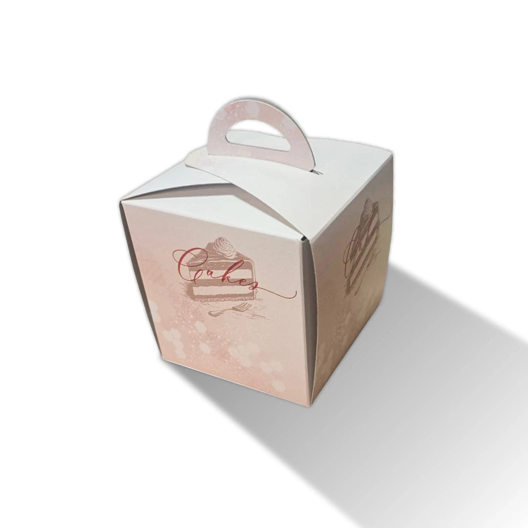 50 x cake boxes with handle - 11 x 11 x 11 cm (Bon Appetit) 