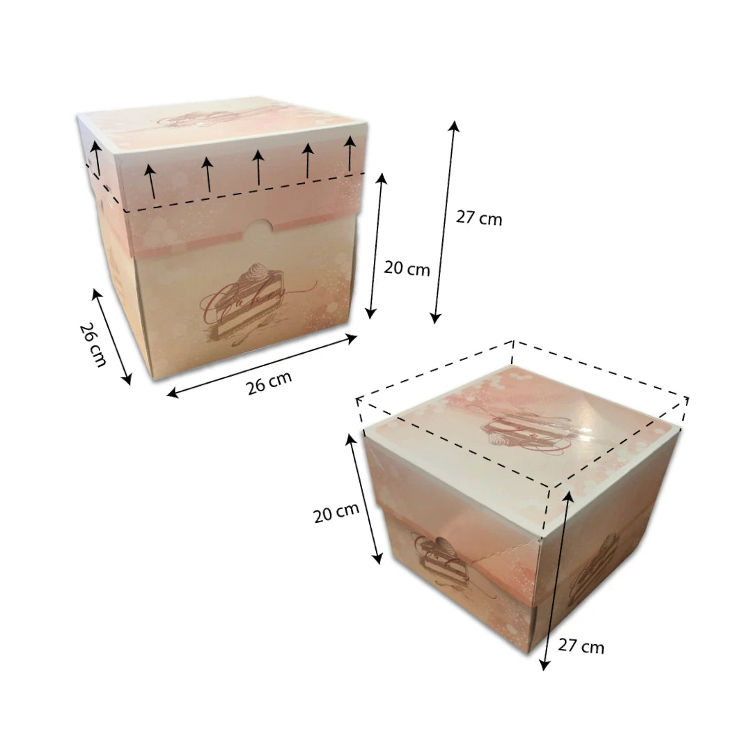 5 x cake boxes Classic Pro - 25 x 25 x 15/23 cm - height adjustable 