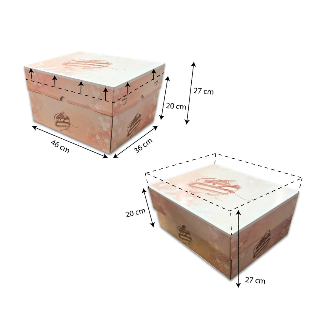 5 x cake boxes Classic Pro - 46 x 36 x 15/23 cm - height adjustable 