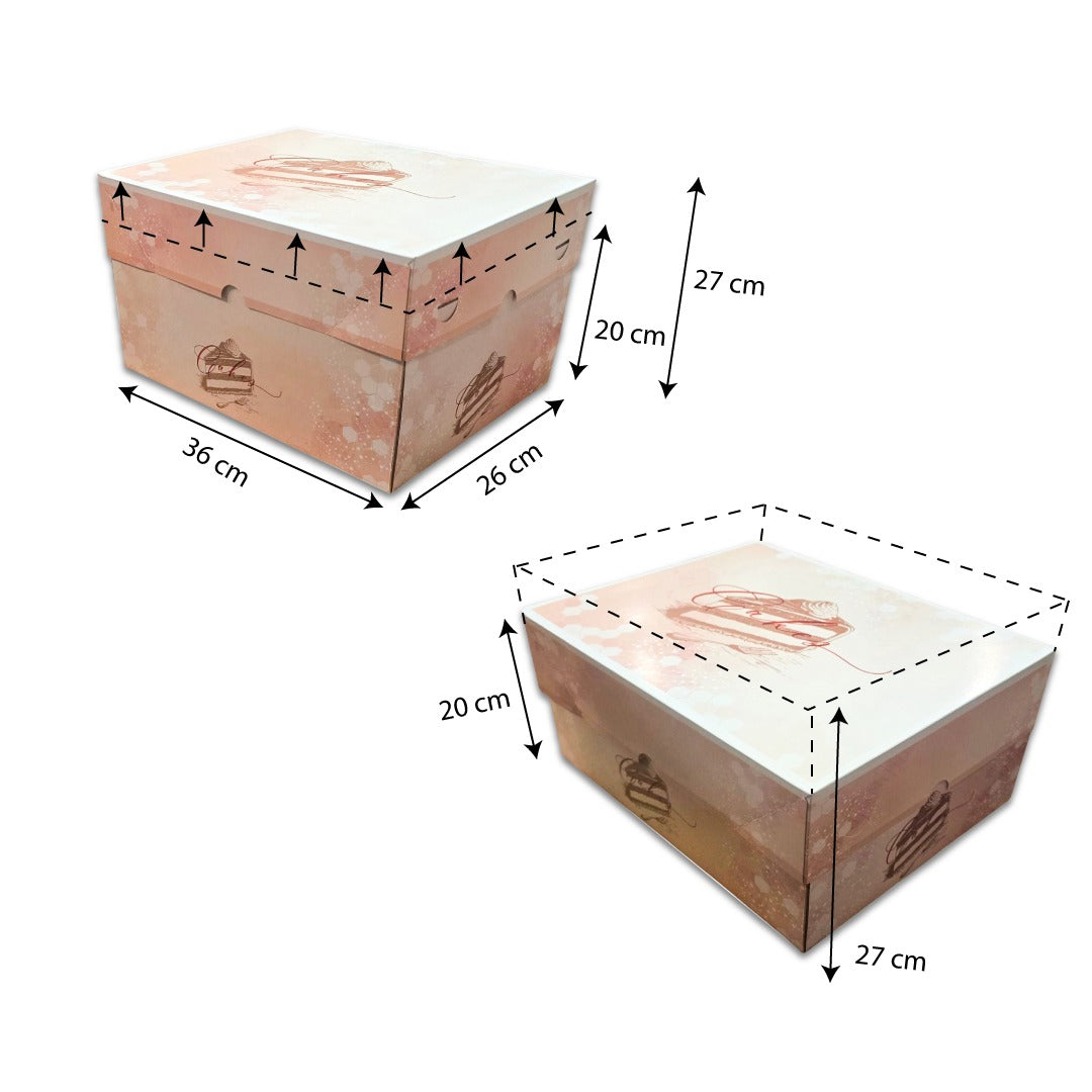 5 x Tortenkarton Classic Pro - 36x 26x 20/27 cm - höhenverstellbar
