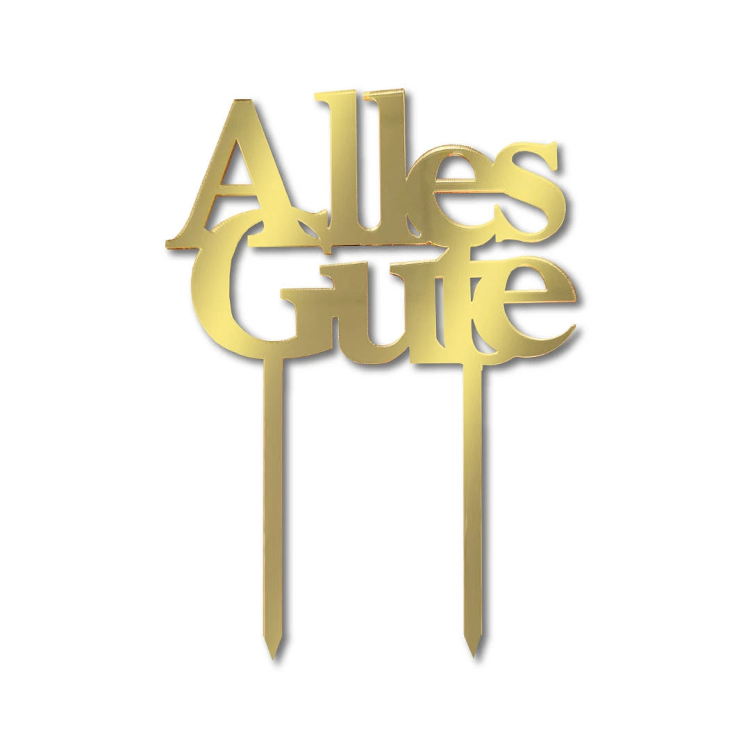 CakeEvents Cake-Topper "Alles Gute" Gold