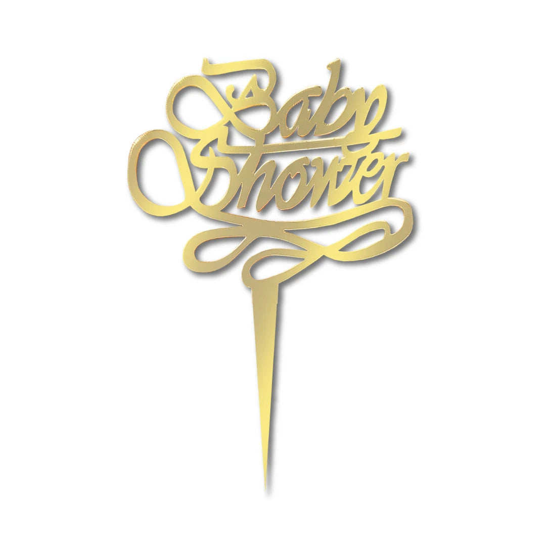 CakeEvents Cake-Topper "Baby Shower" Gold