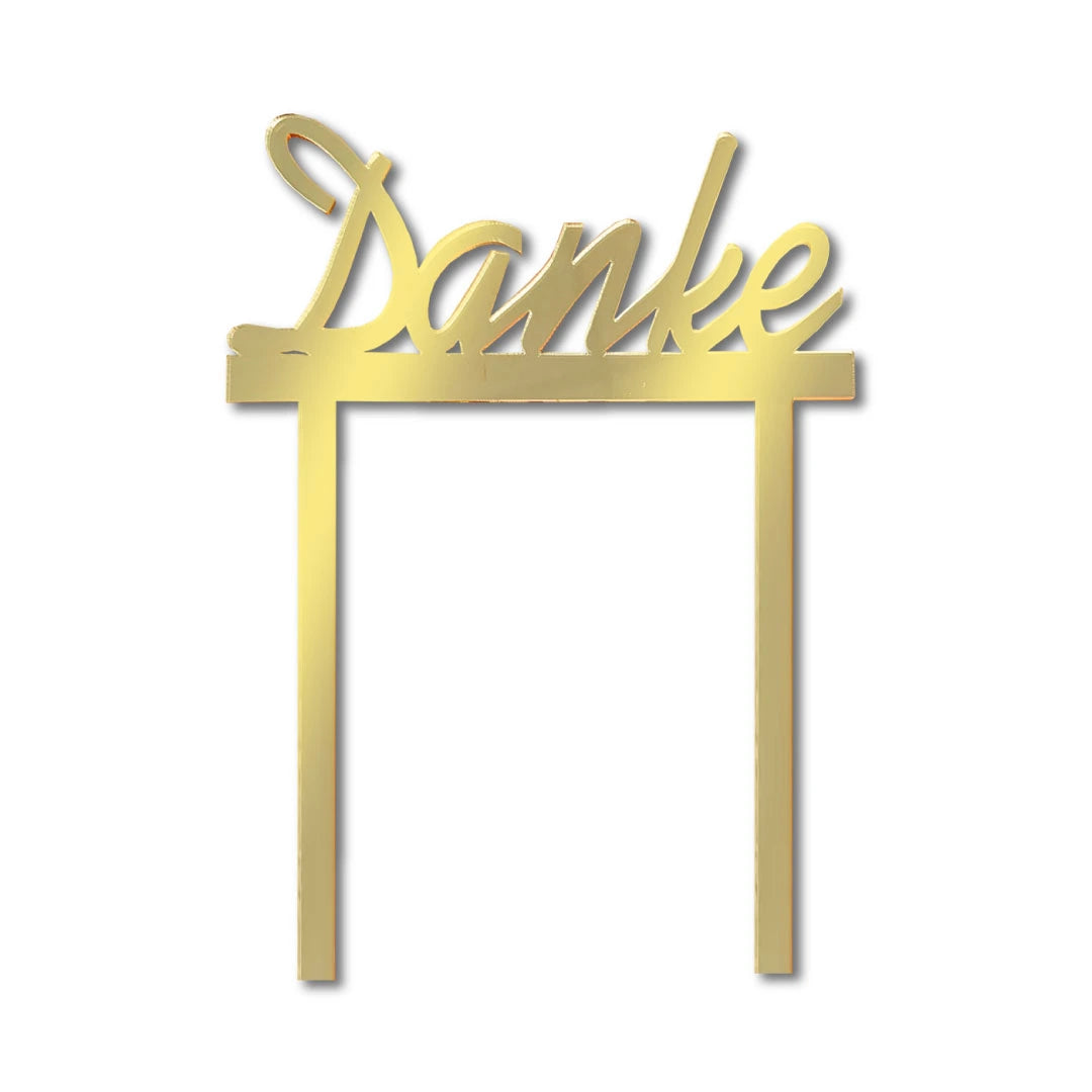 CakeEvents Cake-Topper "Danke" Gold