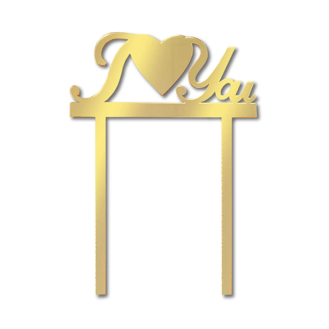 Cake Topper zahlen Gold-I-Love-You