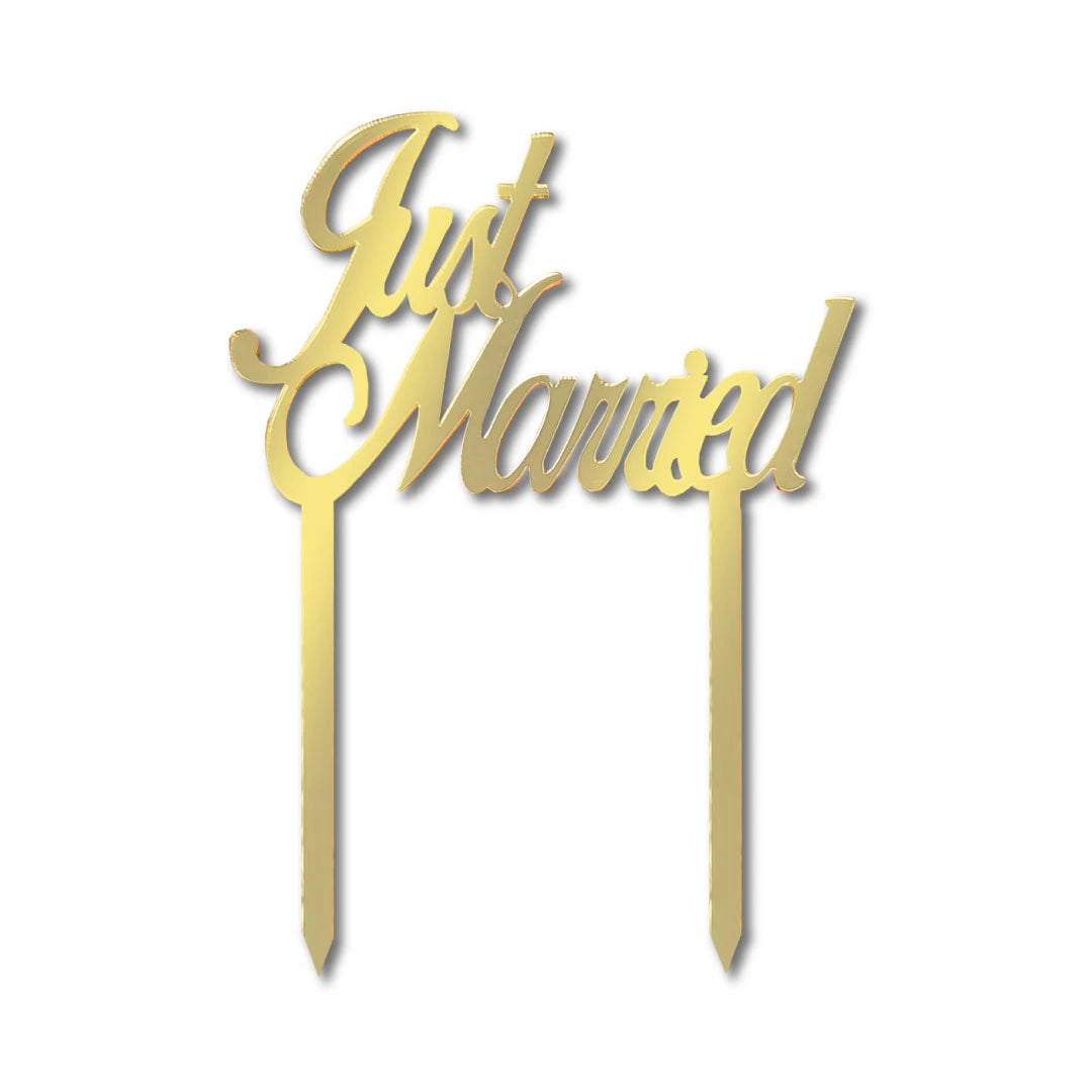 Cake Topper Pay Gold-Just-Married