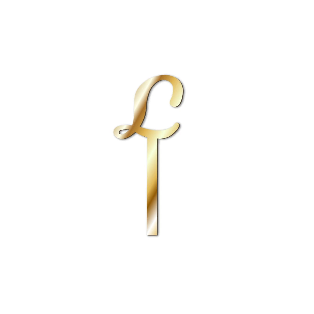 Cake Topper buchstaben Gold-L