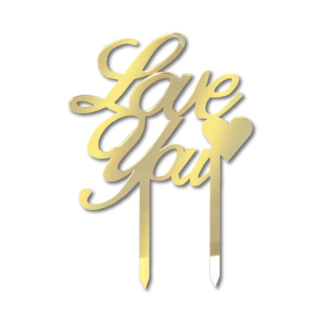 Cake Topper "LoveYou" Gold