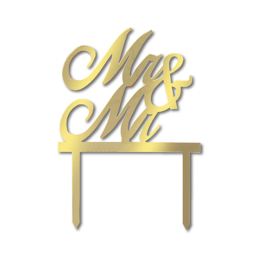 Cake Topper "Mr&amp;Mr" Gold