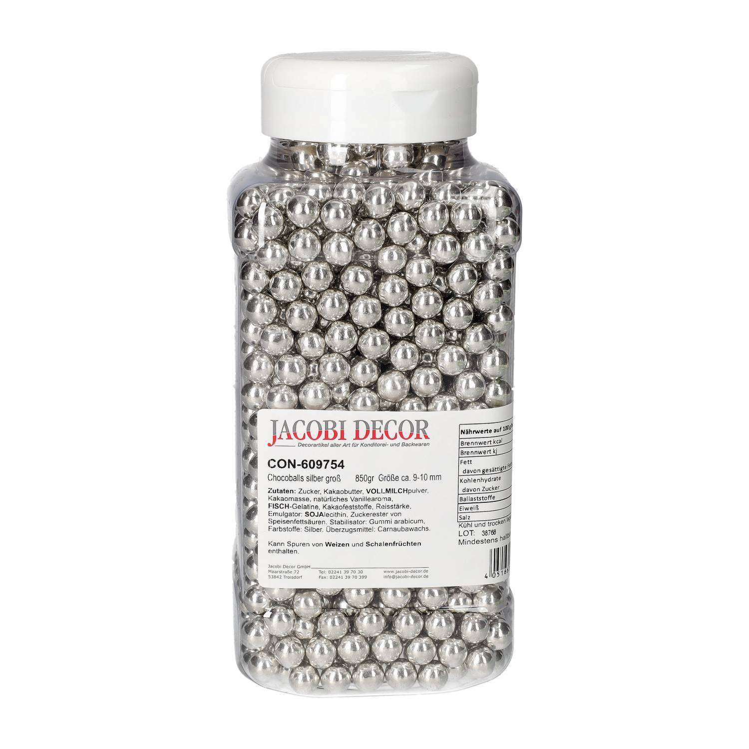 Chocoballs silver large 850g size approx. 9-10mm