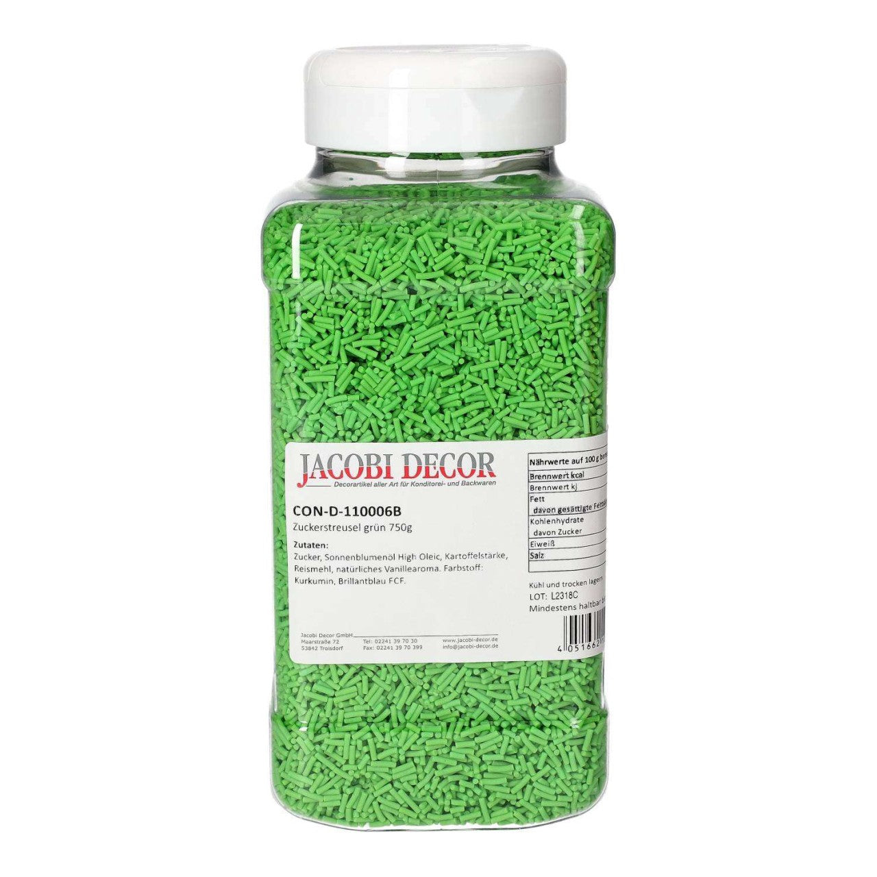 Zuckerstreusel, Vermicelli grün 1kg