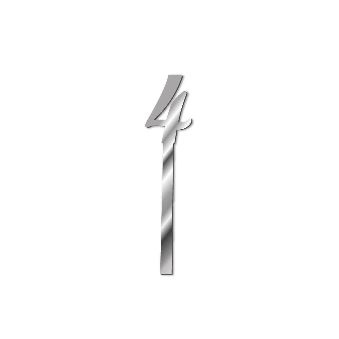 Cake topper numbers silver-4