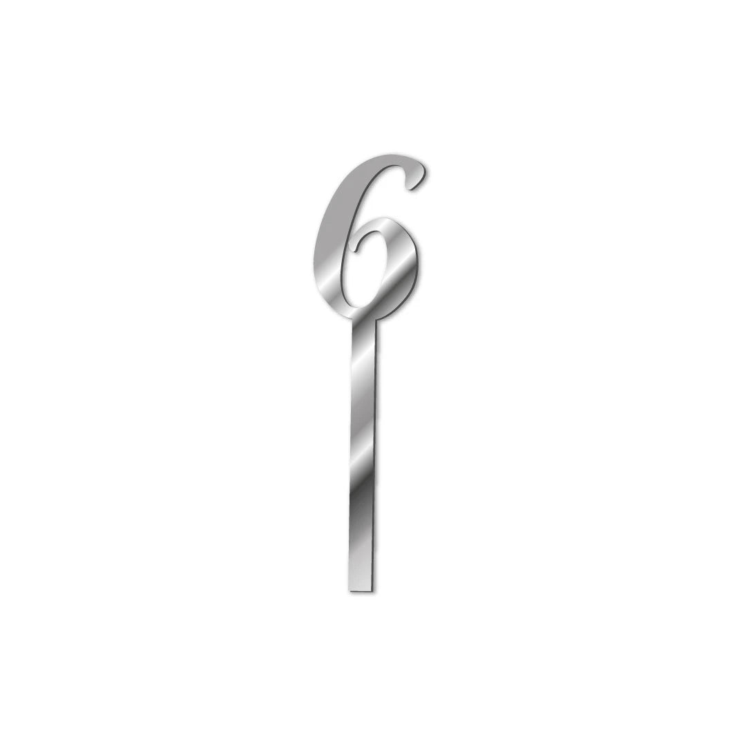 Cake topper numbers silver-6