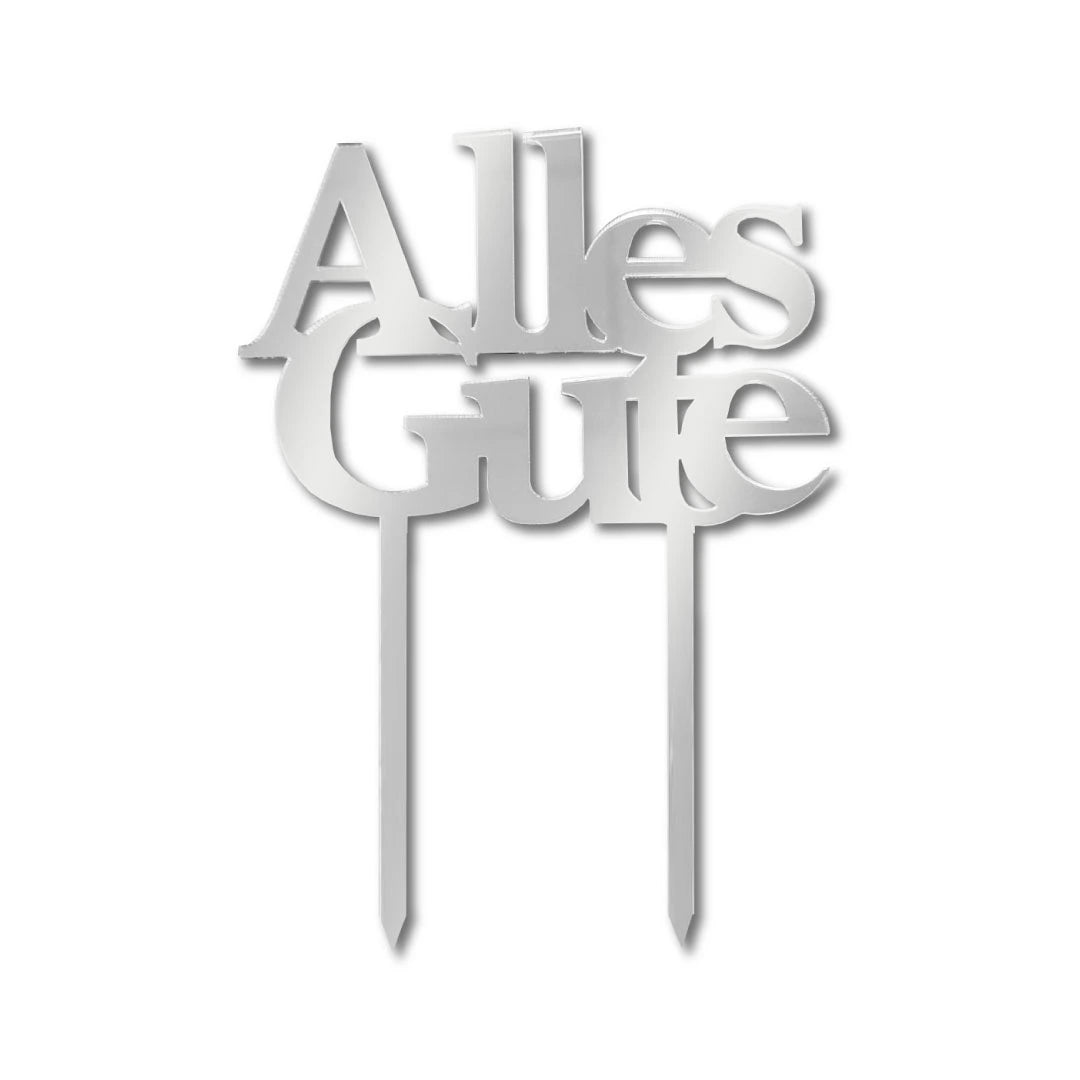 Cake Topper zahlen Silber-Alles-Gute