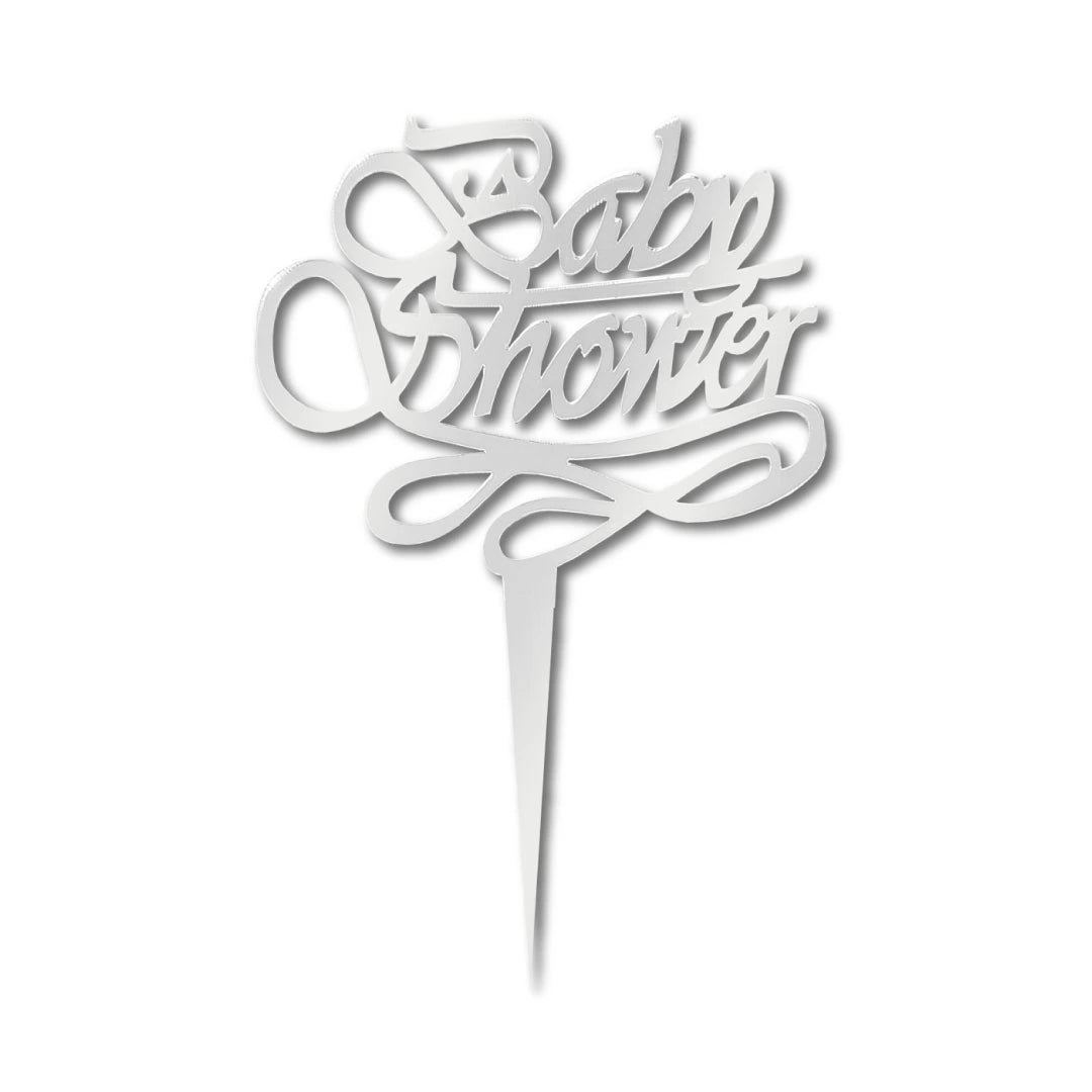 CakeEvents cake topper "Baby Shower" silver