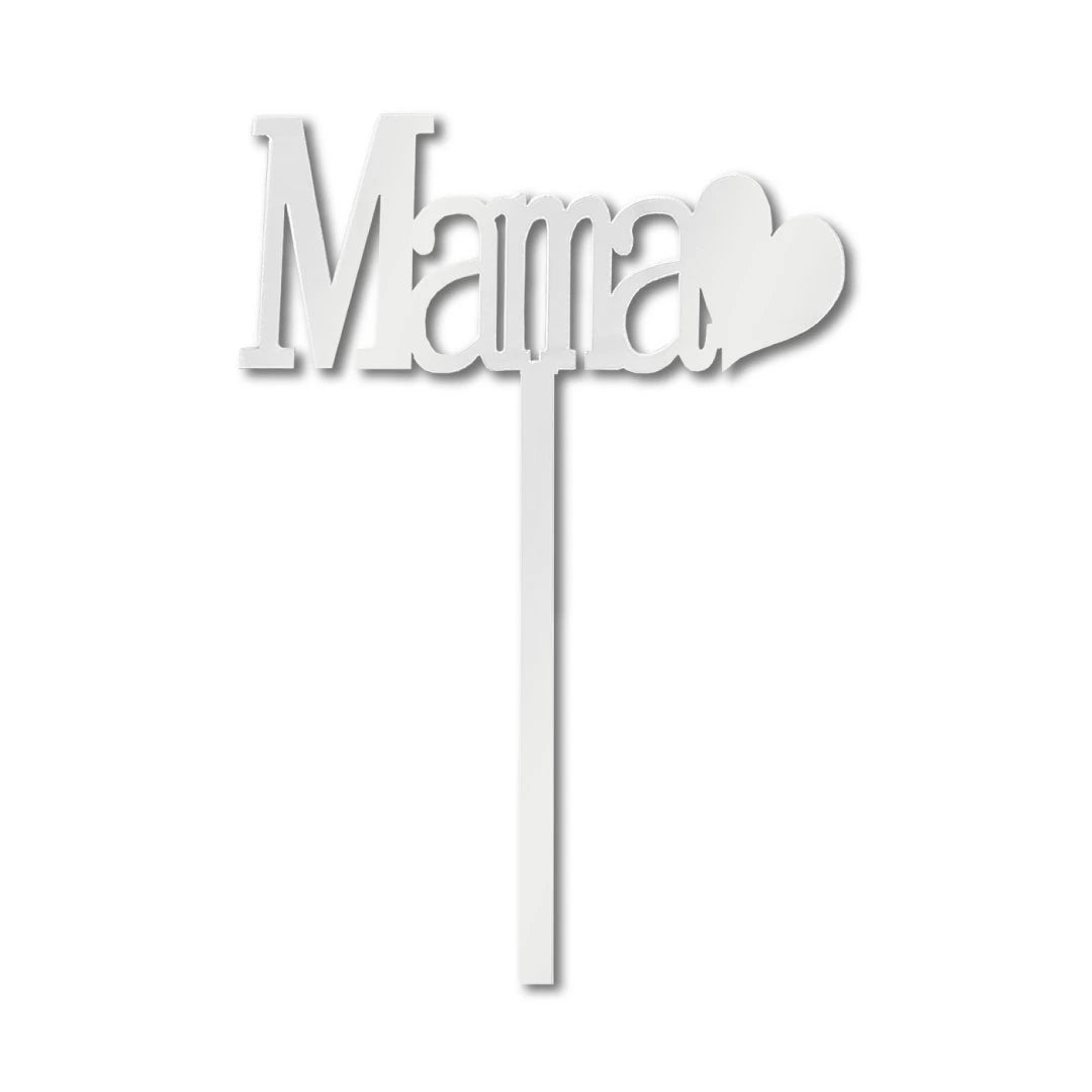 Cake Topper Numbers Silver Mom