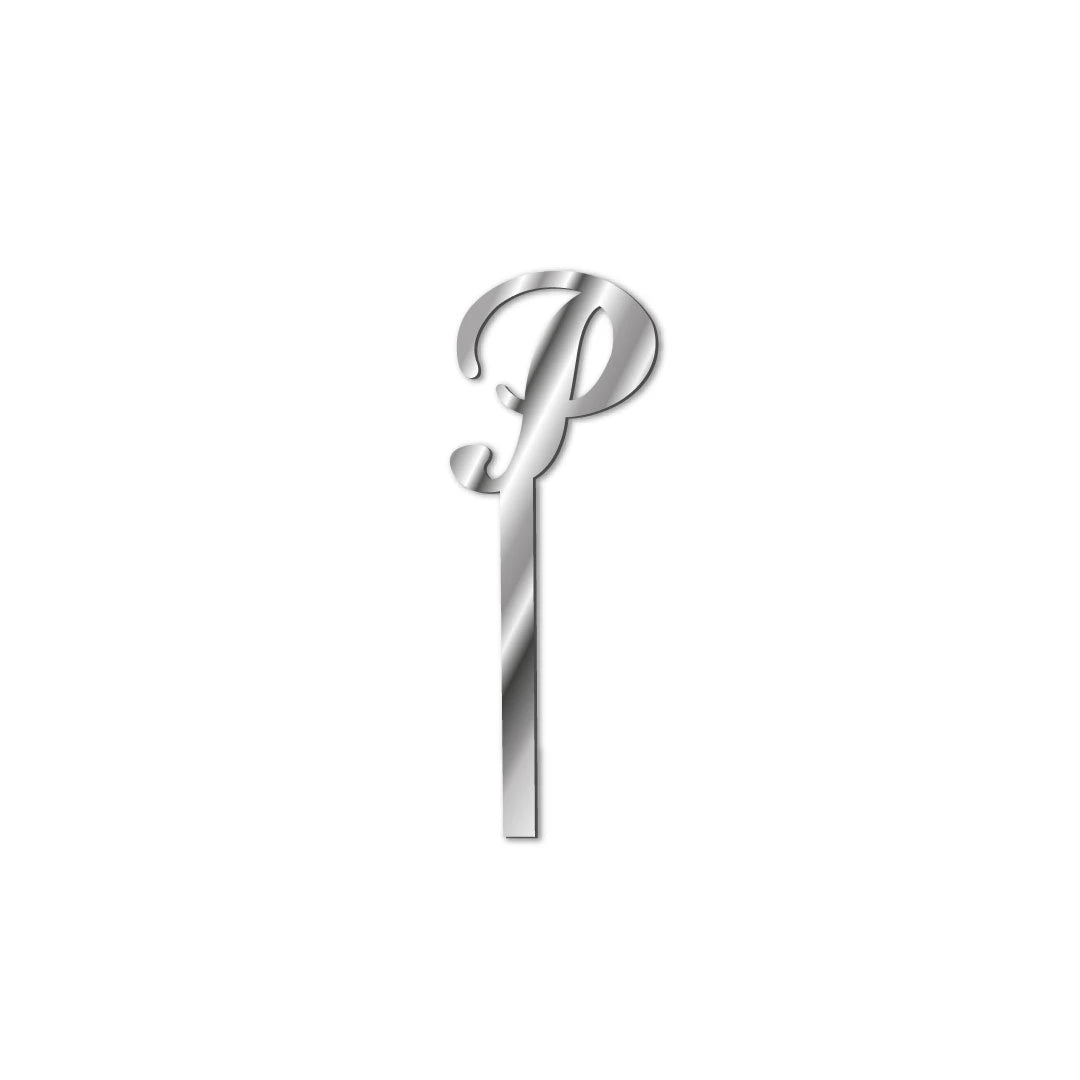 Cake Topper buchstaben Silber-P