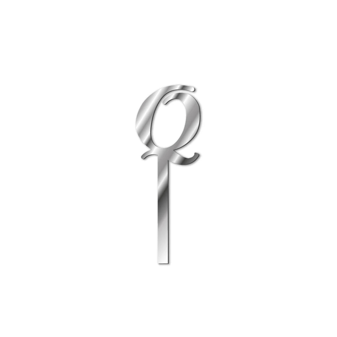 Cake Topper letters Silver-Q