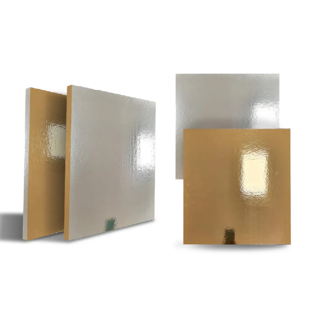 Tortenuntersetzer ZWEISEITIG Gold+Silber 10er Packung 40x40cm