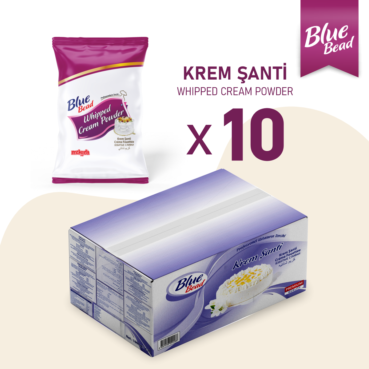 Blue Bead Krem Şanti 1KG x 10=10 KG
